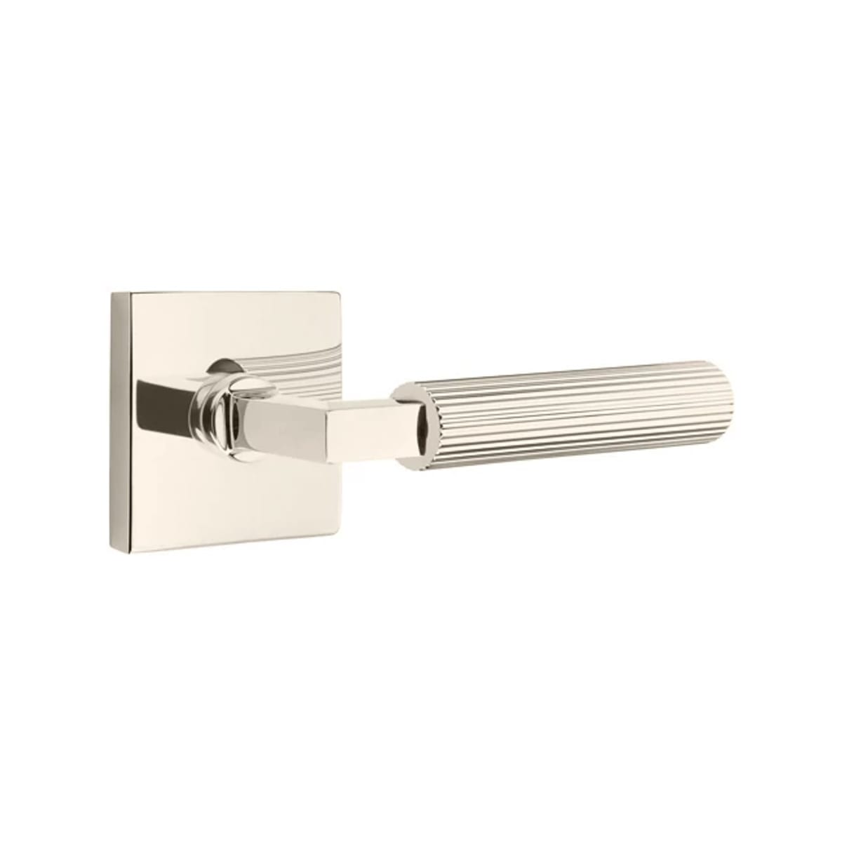 Emtek L-Square Straight Knurled Door Lever with Square Rosette