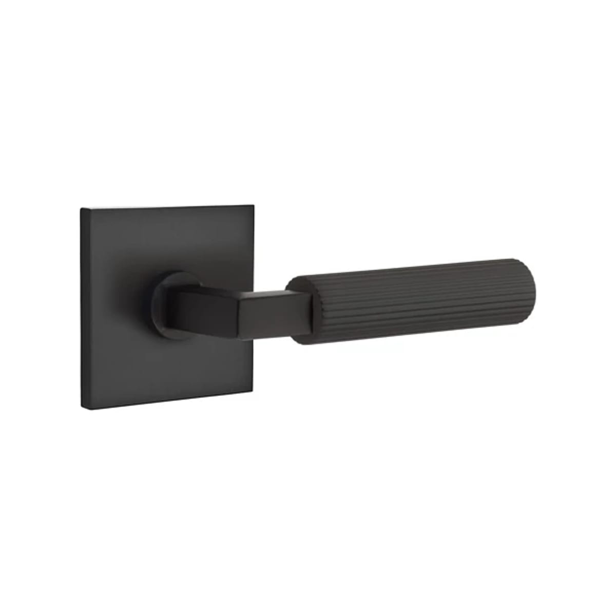 Emtek L-Square Straight Knurled Door Lever with Square Rosette