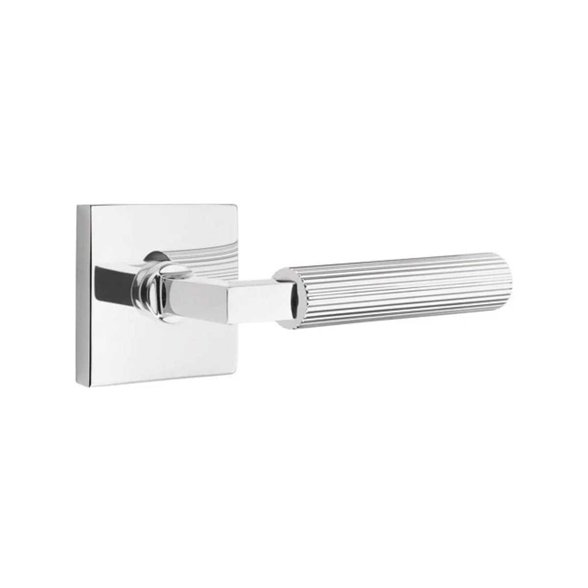 Emtek L-Square Straight Knurled Door Lever with Square Rosette