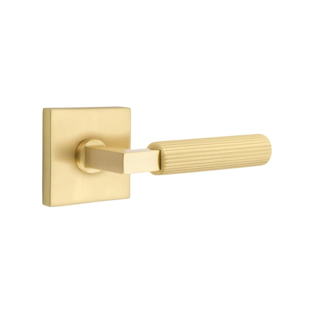 Emtek L-Square Straight Knurled Door Lever with Square Rosette