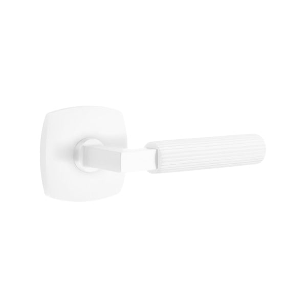 Emtek L-Square Straight Knurled Door Lever with Urban Rosette