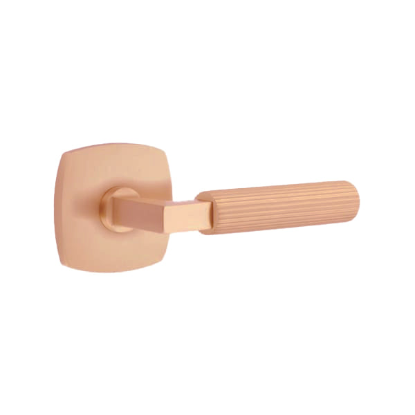 Emtek L-Square Straight Knurled Door Lever with Urban Rosette
