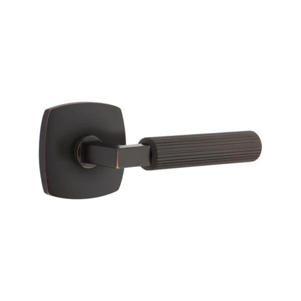 Emtek L-Square Straight Knurled Door Lever with Urban Rosette