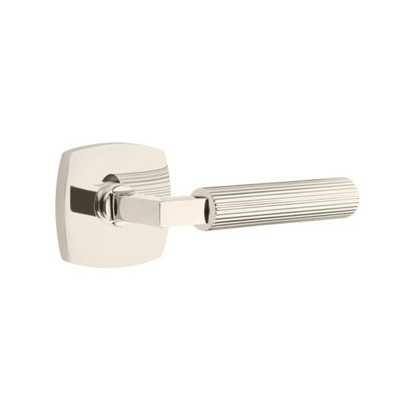 Emtek L-Square Straight Knurled Door Lever with Urban Rosette