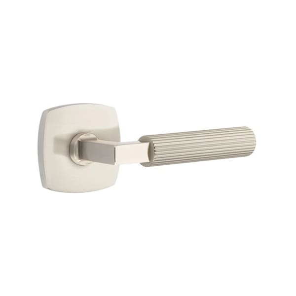 Emtek L-Square Straight Knurled Door Lever with Urban Rosette
