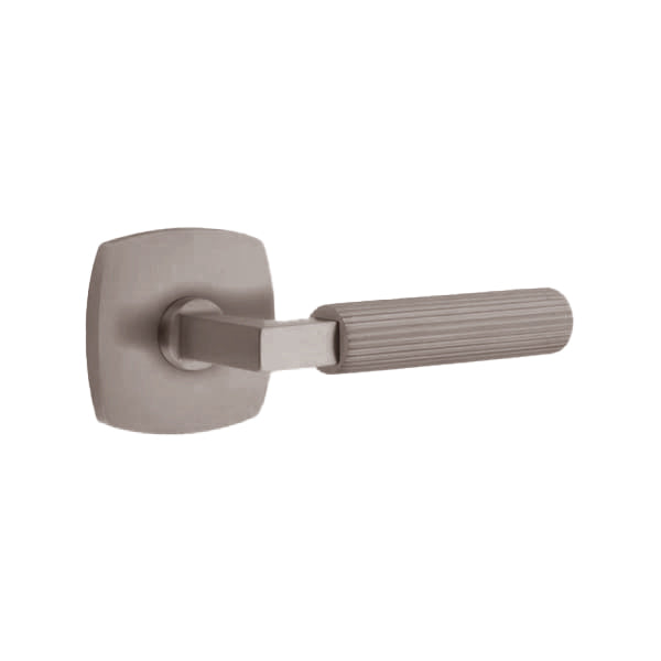 Emtek L-Square Straight Knurled Door Lever with Urban Rosette
