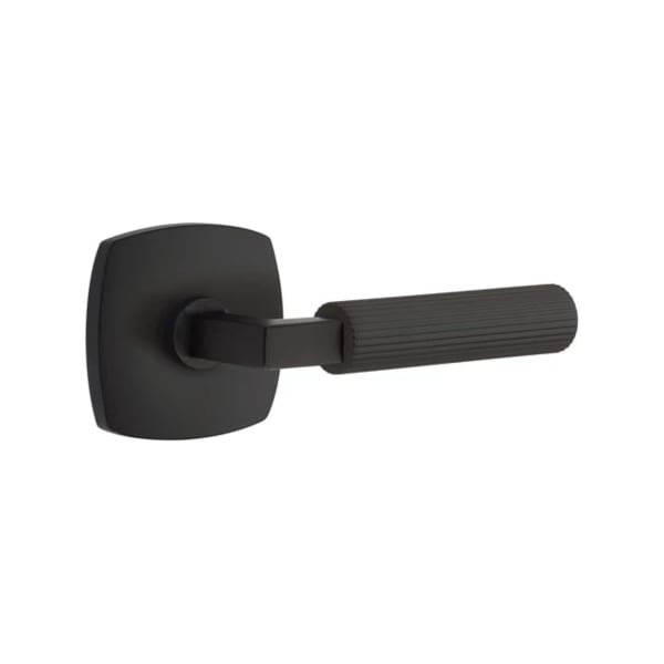 Emtek L-Square Straight Knurled Door Lever with Urban Rosette