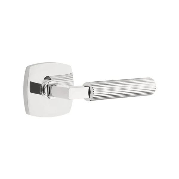 Emtek L-Square Straight Knurled Door Lever with Urban Rosette
