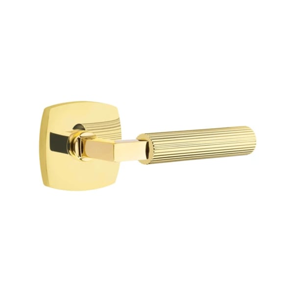 Emtek L-Square Straight Knurled Door Lever with Urban Rosette