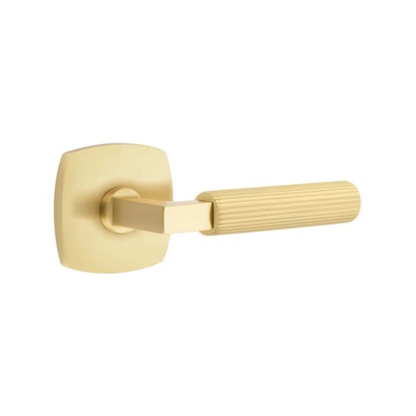 Emtek L-Square Straight Knurled Door Lever with Urban Rosette