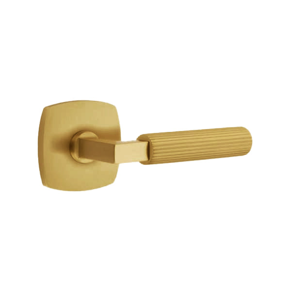 Emtek L-Square Straight Knurled Door Lever with Urban Rosette