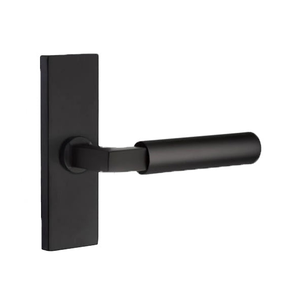 Emtek L-Square Smooth Grip Lever Handle with 1 1/2 X 5 inch Rectangular Stretto Rosette
