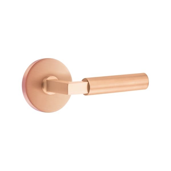Emtek L-Square Smooth Grip Door Lever with Disk Rosette