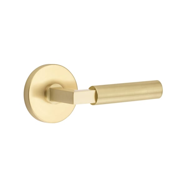 Emtek L-Square Smooth Grip Door Lever with Disk Rosette
