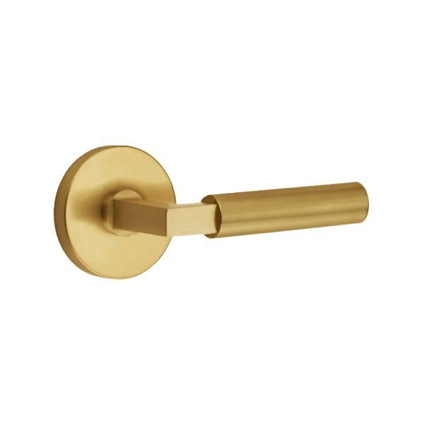 Emtek L-Square Smooth Grip Door Lever with Disk Rosette