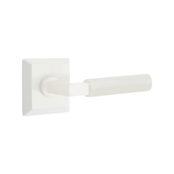 Emtek L-Square Smooth Grip Door Lever with Quincy Rosette