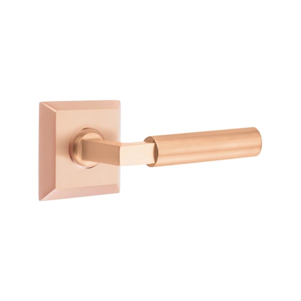 Emtek L-Square Smooth Grip Door Lever with Quincy Rosette