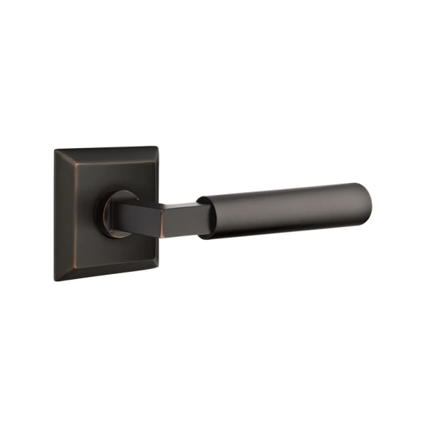 Emtek L-Square Smooth Grip Door Lever with Quincy Rosette