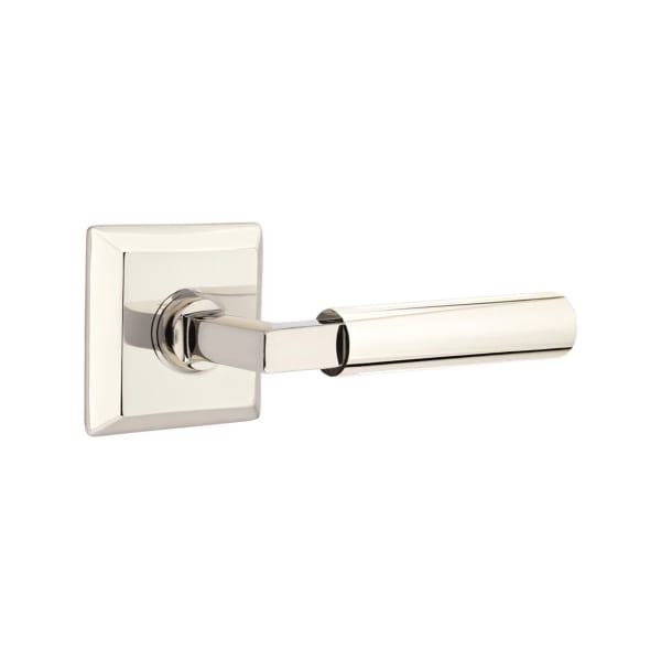 Emtek L-Square Smooth Grip Door Lever with Quincy Rosette