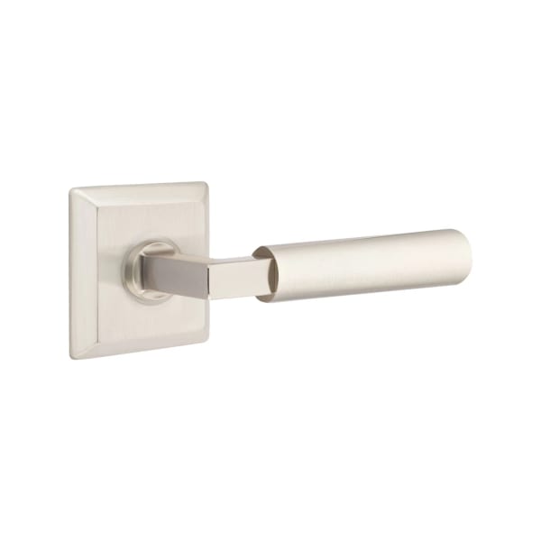 Emtek L-Square Smooth Grip Door Lever with Quincy Rosette