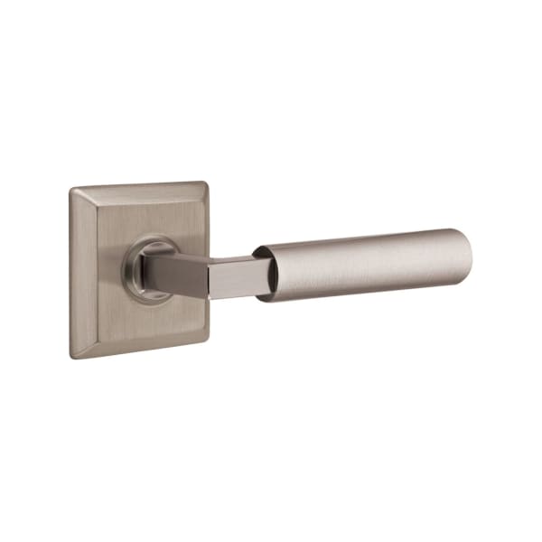 Emtek L-Square Smooth Grip Door Lever with Quincy Rosette
