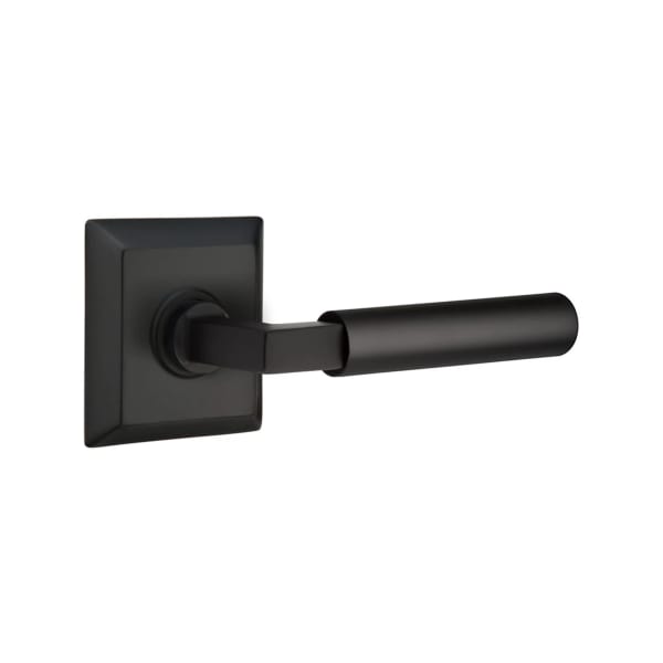 Emtek L-Square Smooth Grip Door Lever with Quincy Rosette