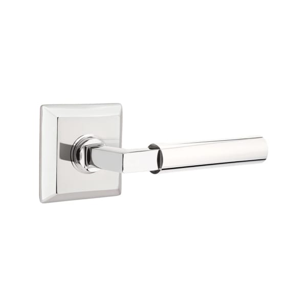 Emtek L-Square Smooth Grip Door Lever with Quincy Rosette