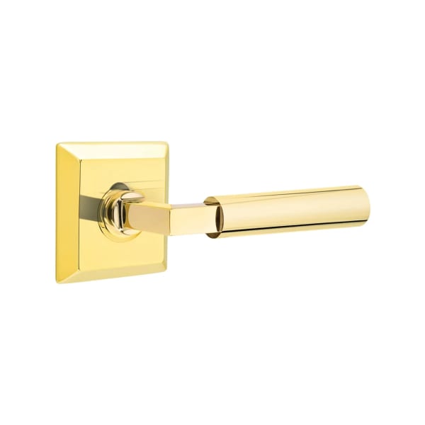 Emtek L-Square Smooth Grip Door Lever with Quincy Rosette