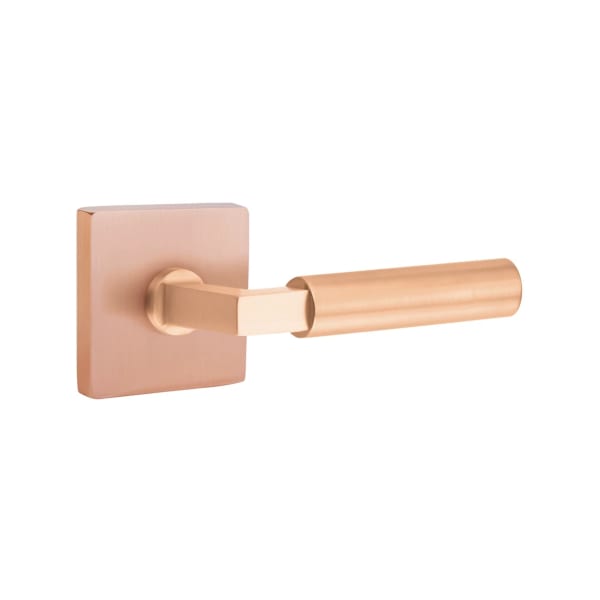 Emtek L-Square Smooth Grip Door Lever with Square Rosette