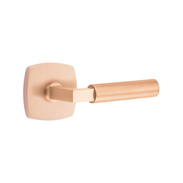 Emtek L-Square Smooth Grip Door Lever with Urban Modern Rosette