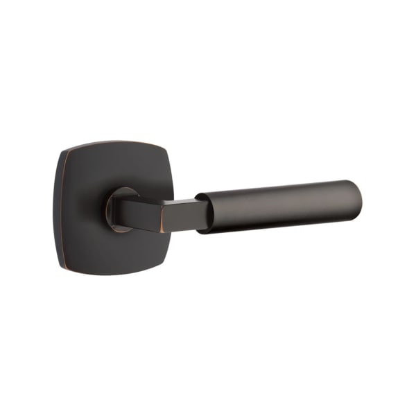 Emtek L-Square Smooth Grip Door Lever with Urban Modern Rosette