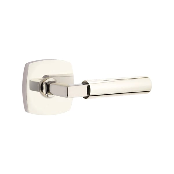 Emtek L-Square Smooth Grip Door Lever with Urban Modern Rosette