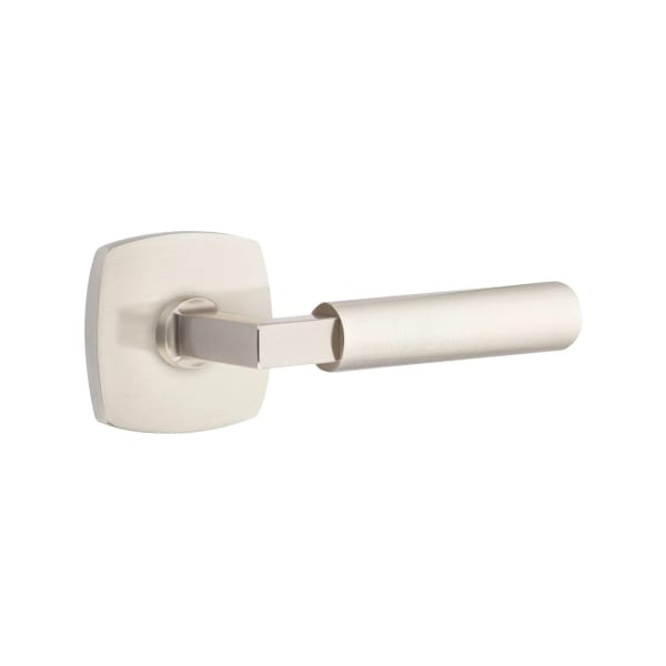 Emtek L-Square Smooth Grip Door Lever with Urban Modern Rosette