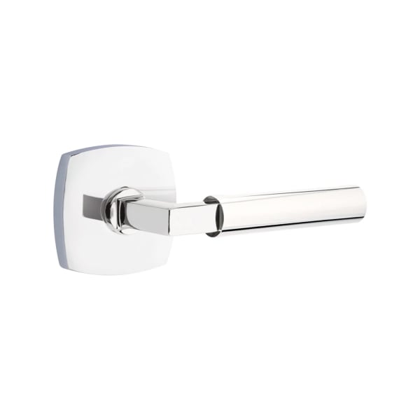 Emtek L-Square Smooth Grip Door Lever with Urban Modern Rosette