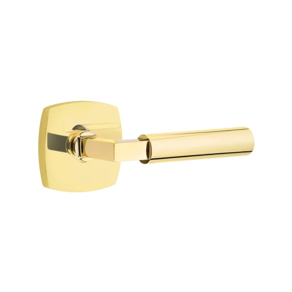 Emtek L-Square Smooth Grip Door Lever with Urban Modern Rosette
