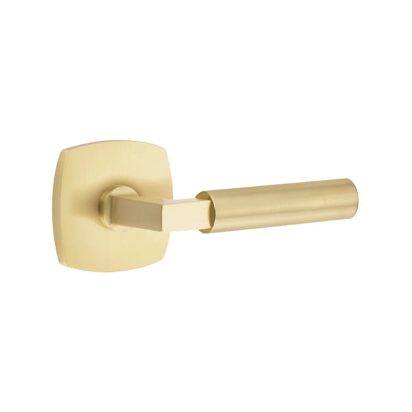 Emtek L-Square Smooth Grip Door Lever with Urban Modern Rosette