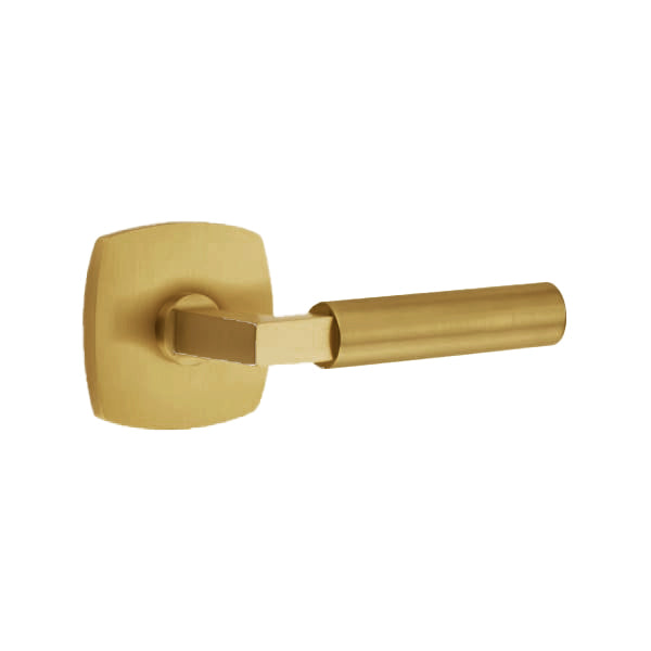 Emtek L-Square Smooth Grip Door Lever with Urban Modern Rosette