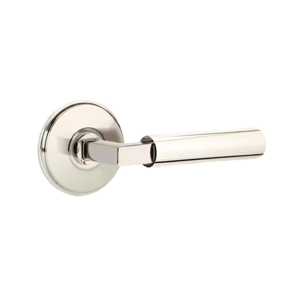 Emtek L-Square Smooth Grip Style Door Lever with Watford Rosette