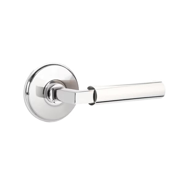 Emtek L-Square Smooth Grip Style Door Lever with Watford Rosette