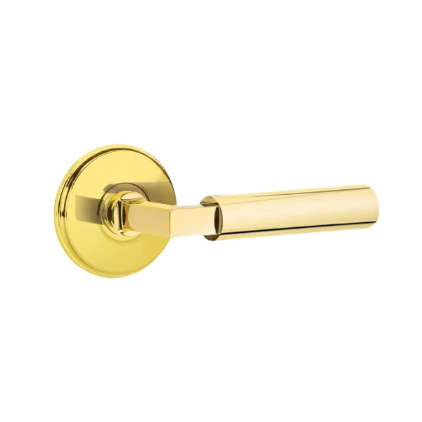 Emtek L-Square Smooth Grip Style Door Lever with Watford Rosette