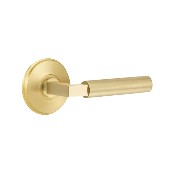 Emtek L-Square Smooth Grip Style Door Lever with Watford Rosette