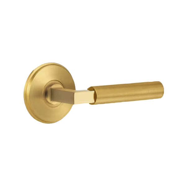 Emtek L-Square Smooth Grip Style Door Lever with Watford Rosette