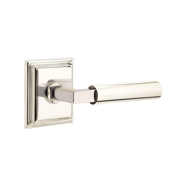Emtek L-Square Smooth Grip Door Lever with Wilshire Rosette