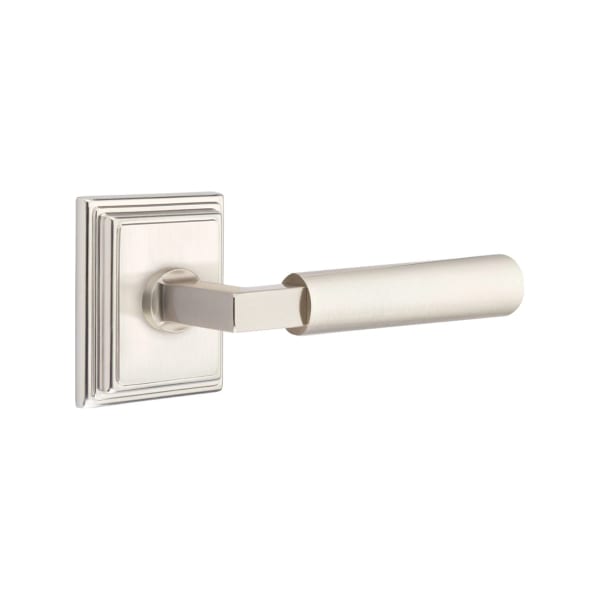 Emtek L-Square Smooth Grip Door Lever with Wilshire Rosette