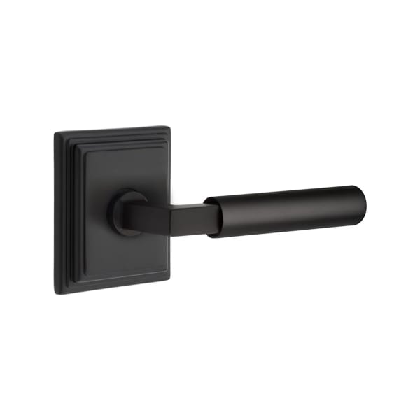 Emtek L-Square Smooth Grip Door Lever with Wilshire Rosette