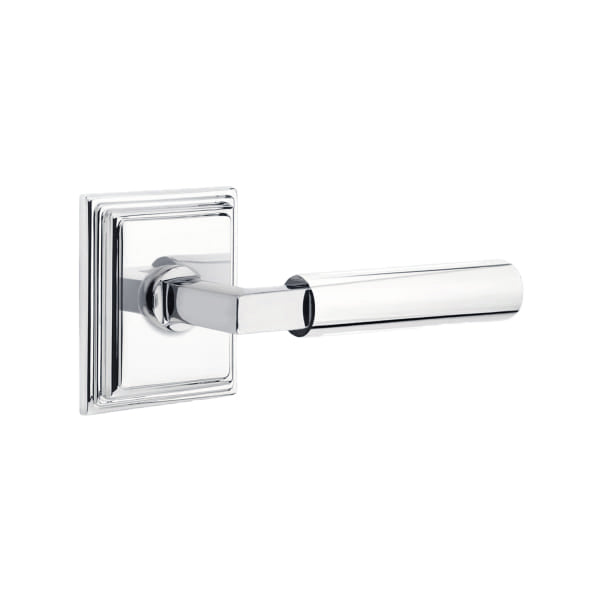 Emtek L-Square Smooth Grip Door Lever with Wilshire Rosette