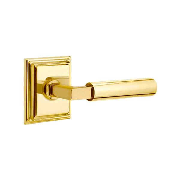 Emtek L-Square Smooth Grip Door Lever with Wilshire Rosette