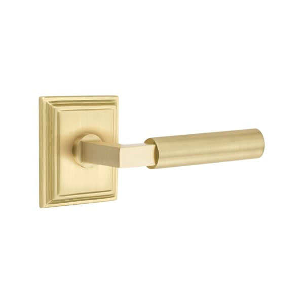 Emtek L-Square Smooth Grip Door Lever with Wilshire Rosette