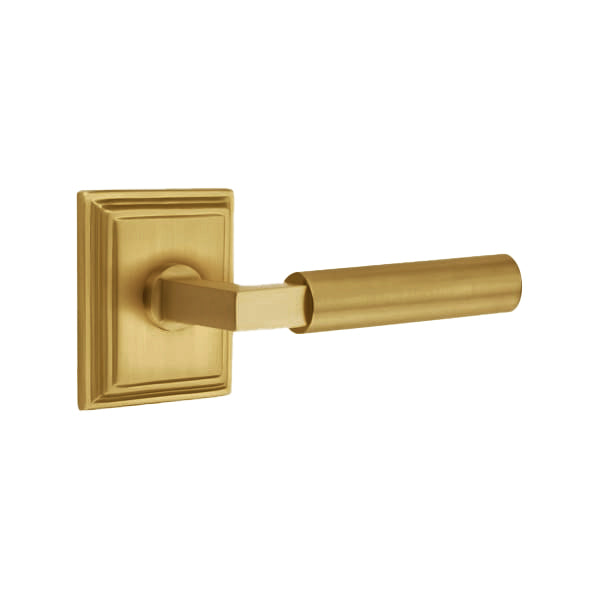 Emtek L-Square Smooth Grip Door Lever with Wilshire Rosette