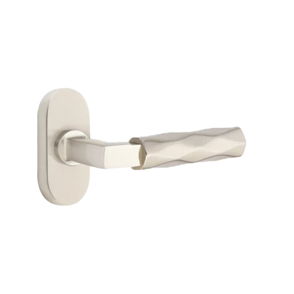 Emtek L-Square Tribeca Door Lever with 1 1/2 x 3 inch Oval Stretto Rosette